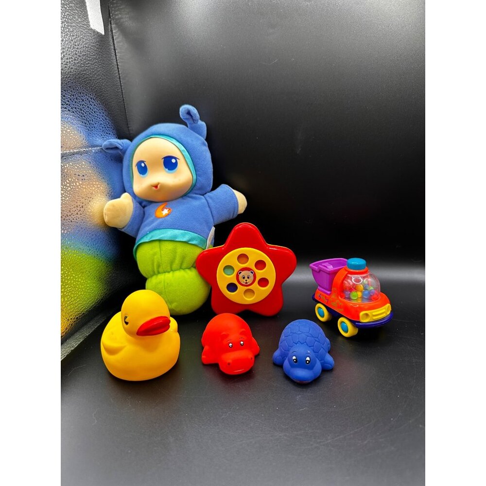 Vintage lot of‎ baby toys Playskool Glo Worm Blue READ